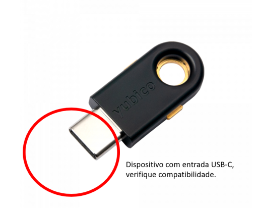 YubiKey 5 C (USB-C) - Pronta Entrega - Image 2