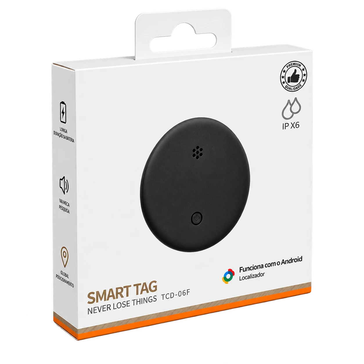 Caixa da Smart Tag versão Android preta