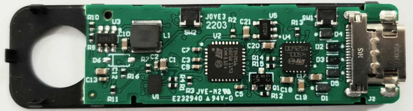 Parte frontal da placa de circuito impresso (PCB) da Ledger Nano S Plus
